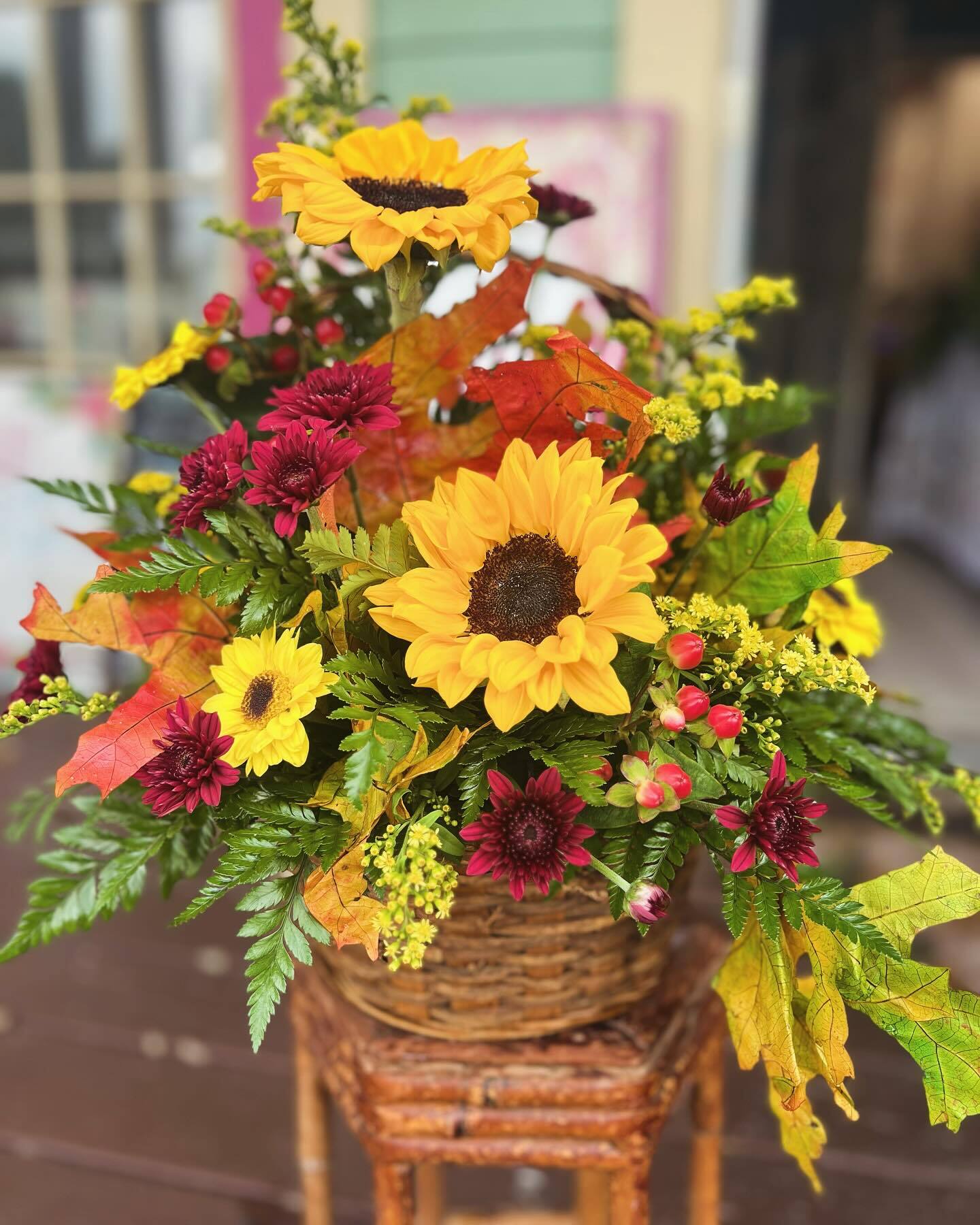 Autumn sunflower arrangement